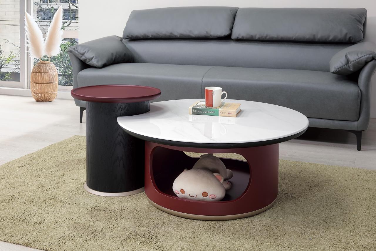 梅莉達石面收納茶几組