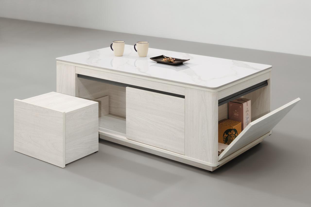 卡森4.3尺岩板功能大茶几