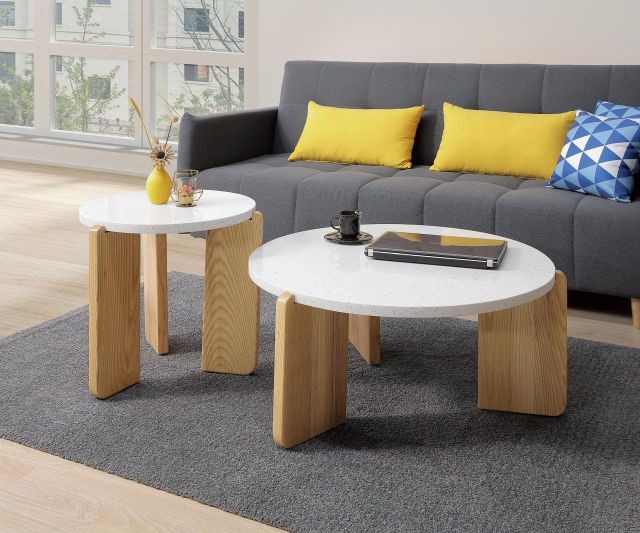 莫瑞諾水磨石茶几組(可各別單買)